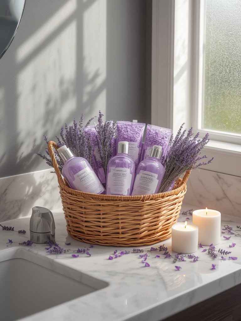 lavender spa gift basket details